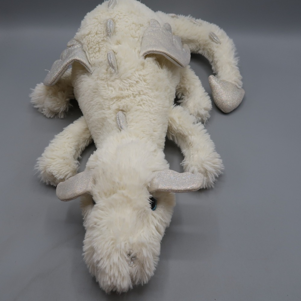 2001 The Bear Factory CLOUD The Dragon Plush Blue‎ Eyes Sparkling Silver Wings
